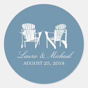 Adirondack Chairs   Wedding Classic Round Sticker
