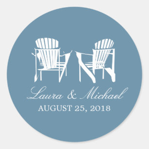 Adirondack Chairs   Wedding Classic Round Sticker