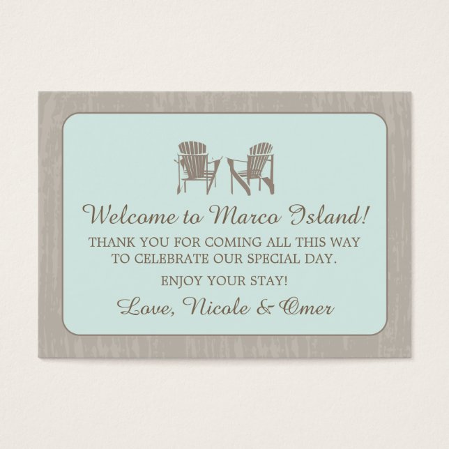 Adirondack Chairs | Wedding Favour Tag (Front)