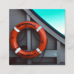adirondack ferry lifesaver square business card