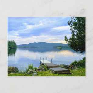 Adirondack Lake and Mountains Postcard with Kayaks