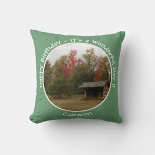 Adirondack Lean-to in Autumn Birthday Party Items Cushion