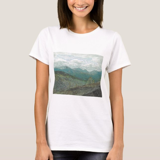 Adirondack Mountain Peaks Panorama T-Shirt (Front)