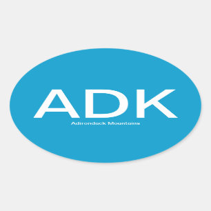 Adirondack Mountains ADK Oval Bumper Sticker