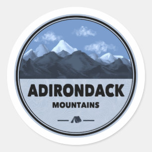 Adirondack Mountains New York Camping Classic Round Sticker