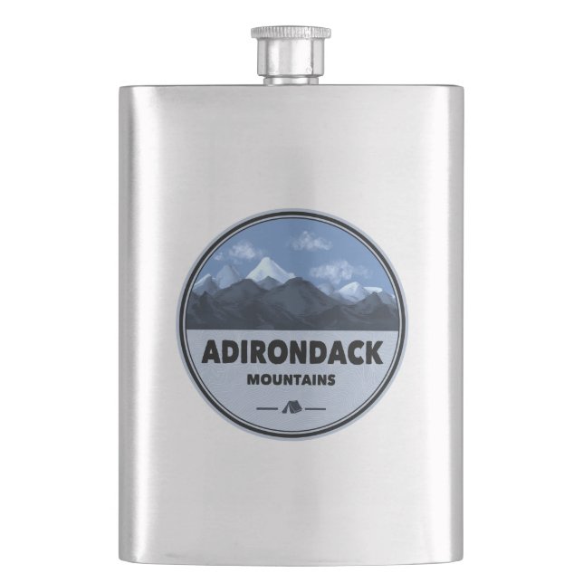Adirondack Mountains New York Camping Hip Flask (Front)