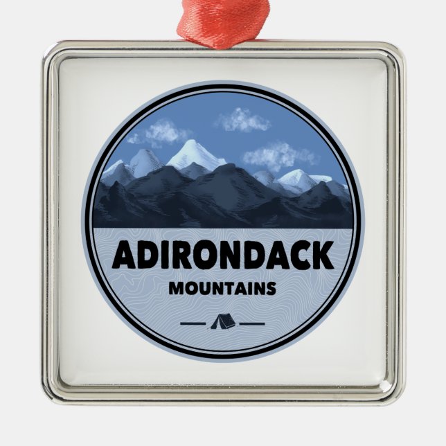 Adirondack Mountains New York Camping Metal Tree Decoration (Front)