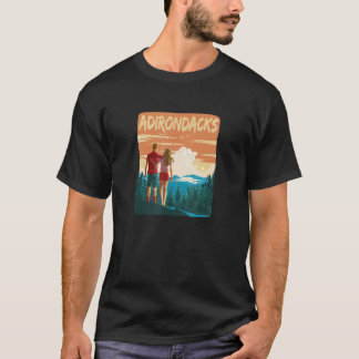 Adirondack Mountains Park Hiking Couple Forest Adi T-Shirt