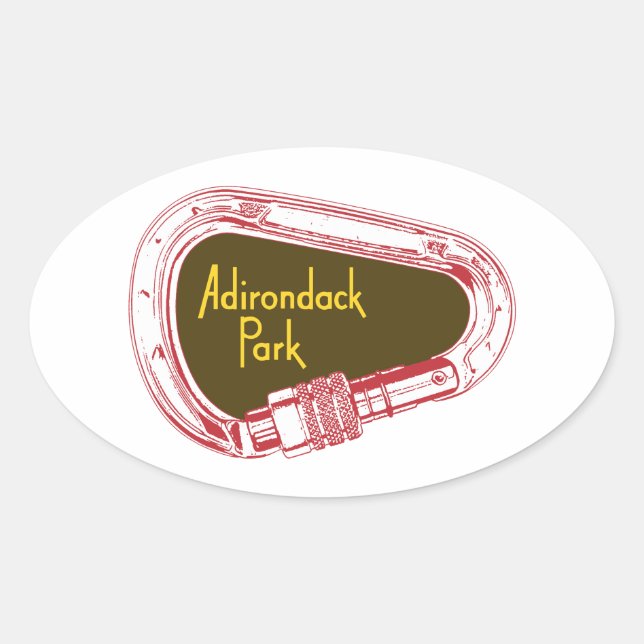 Adirondacks Climbing Carabiner Oval Sticker (Front)