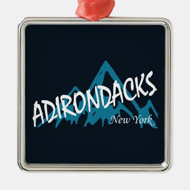 Adirondacks New York Mountains Metal Tree Decoration (Front)