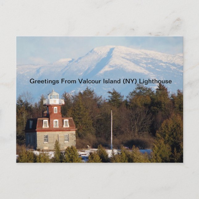 Adirondacks (NY) Valcour Lighthouse Postcard (Front)