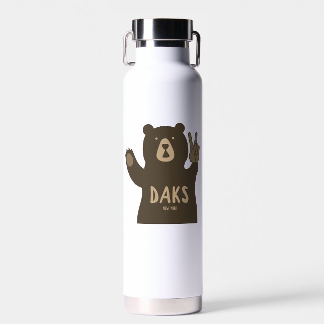 Adirondacks Peace Bear Water Bottle (Front)