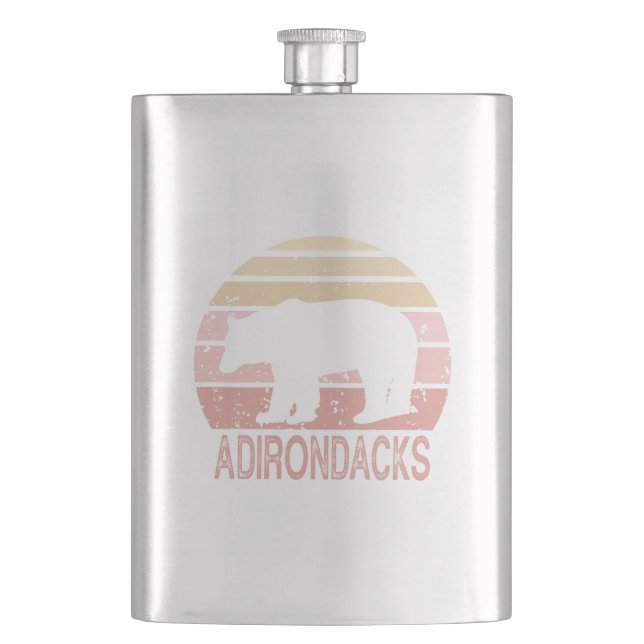 Adirondacks Retro Bear Hip Flask (Front)