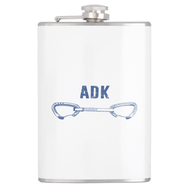 Adirondacks Rock Climbing Quickdraw Hip Flask (Front)