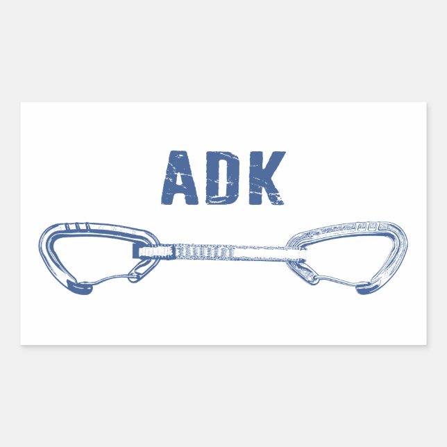 Adirondacks Rock Climbing Quickdraw Rectangular Sticker (Front)