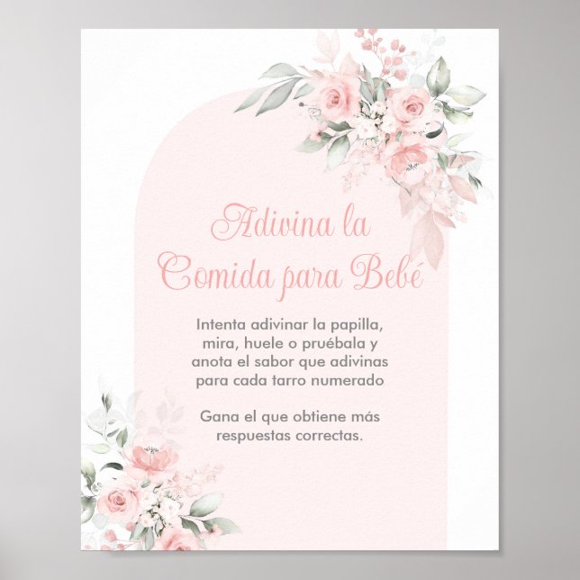 Adivina la comida para Bebé Baby Shower Girl Poster (Front)