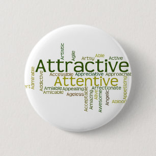 Adjectives to describe yourself starts with A 6 Cm Round Badge