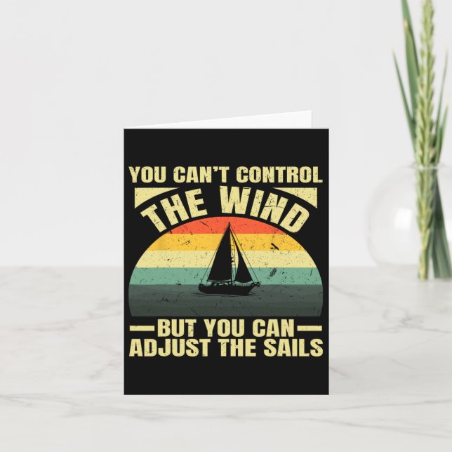 Adjust The Sails Sailing Boating Captain Boat Pont Card (Front)