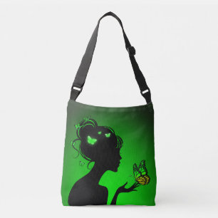 Adjustable bag The woman butterflies green