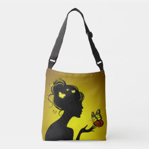 Adjustable bag The woman butterflies yellow