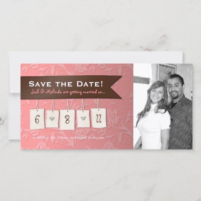 Adjustable Colour: DIY Save the Date Photo Cards (Front)