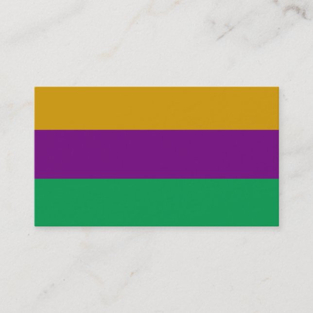ADJUSTABLE Mardi Gras Green & Purple Business Card (Front)
