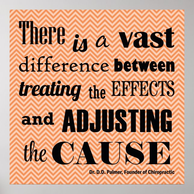Adjusting the Cause Chiropractic Quote Poster (Front)