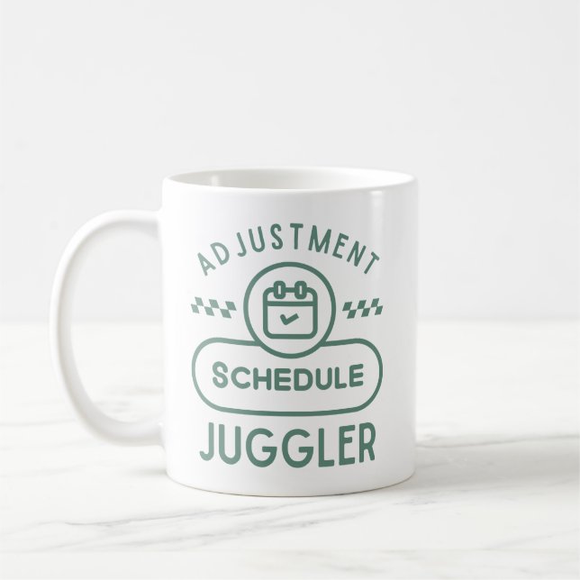 Adjustment schedule juggler coffee mug (Left)