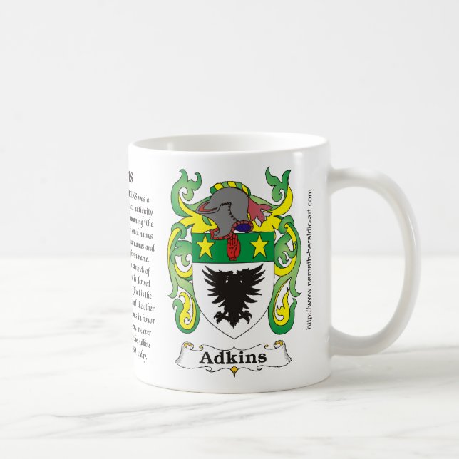 Adkins Family Coat of Arms mug (Right)
