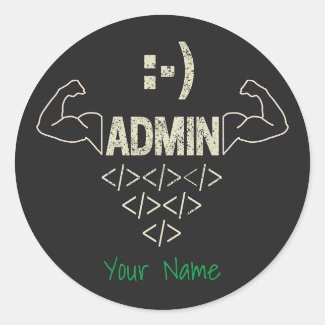Admin Administrator IT Sysadmin Computer Scientist Classic Round Sticker (Front)