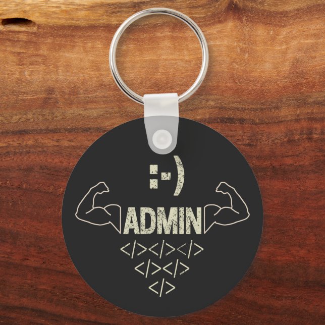 Admin Administrator IT Sysadmin Computer Scientist Key Ring (Front)
