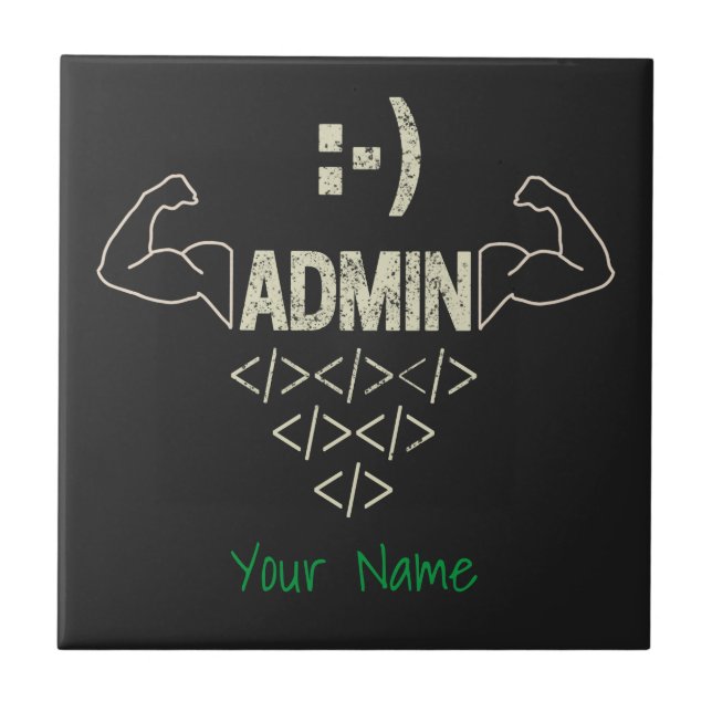Admin Administrator IT Sysadmin Computer Scientist Tile (Front)
