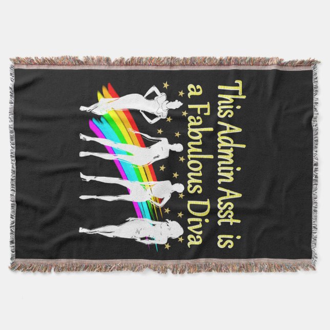 ADMIN ASST IS A FABULOUS DIVA THROW BLANKET (Front)