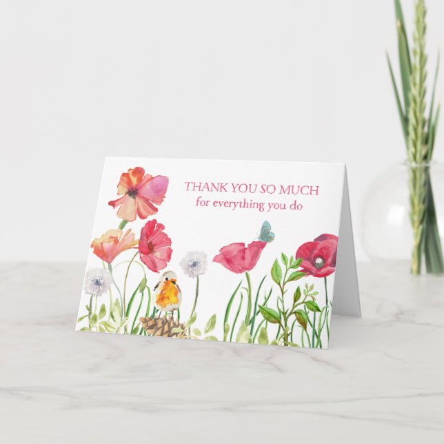 Admin Professionals Day Card - Watercolor Flowers (Front)