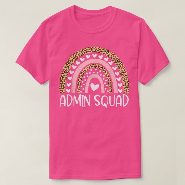 Admin Squad Administrator Rainbow Teacher Back To  T-Shirt (Design Front)