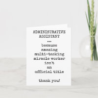 Administrative Assistant Appreciation Card