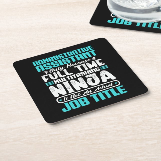 Administrative Assistant Job Title Profession Square Paper Coaster (Angled)