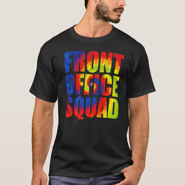 Administrative Assistant Tie Dye Rainbow Front Off T-Shirt (Front)