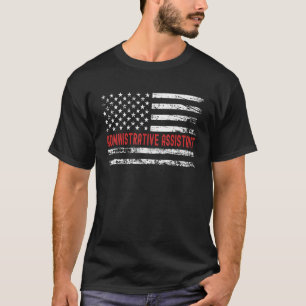 Administrative Assistant USA Flag Profession Retro T-Shirt