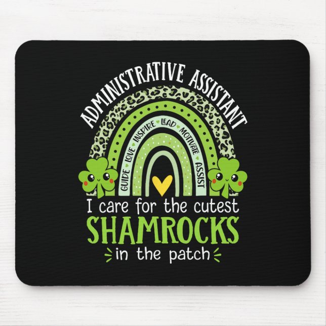 Administrative Istant St Patricks Day School Front Mouse Pad (Front)