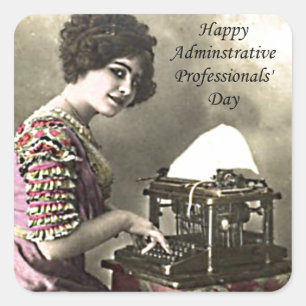 Administrative Professional Day Vintage Photo Square Sticker