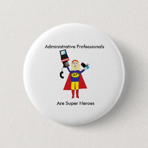 Administrative Professional Funny Hero Personalise 6 Cm Round Badge