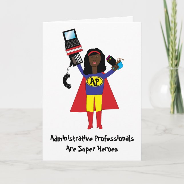 Administrative Professional Super Hero Black Card (Front)