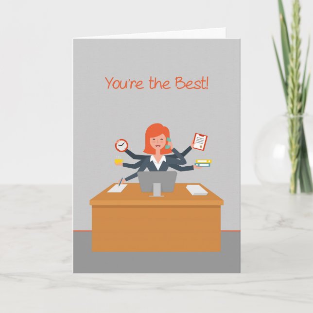 Administrative Professional Thank You, Multitask Thank You Card (Front)