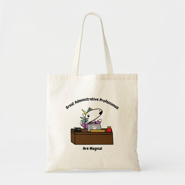 Administrative Professional Unicorn Personalise Tote Bag (Front)