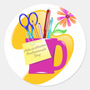 Administrative Professionals Day Design Classic Round Sticker