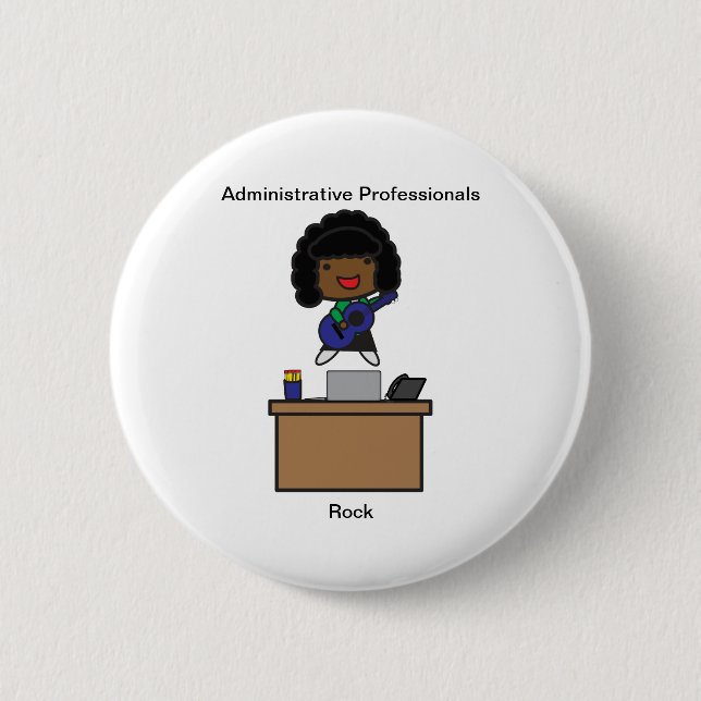 Administrative Professionals Rock AfricanAmerican 6 Cm Round Badge (Front)