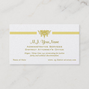 Administrative Services, DAs Office, Justice logo Business Card