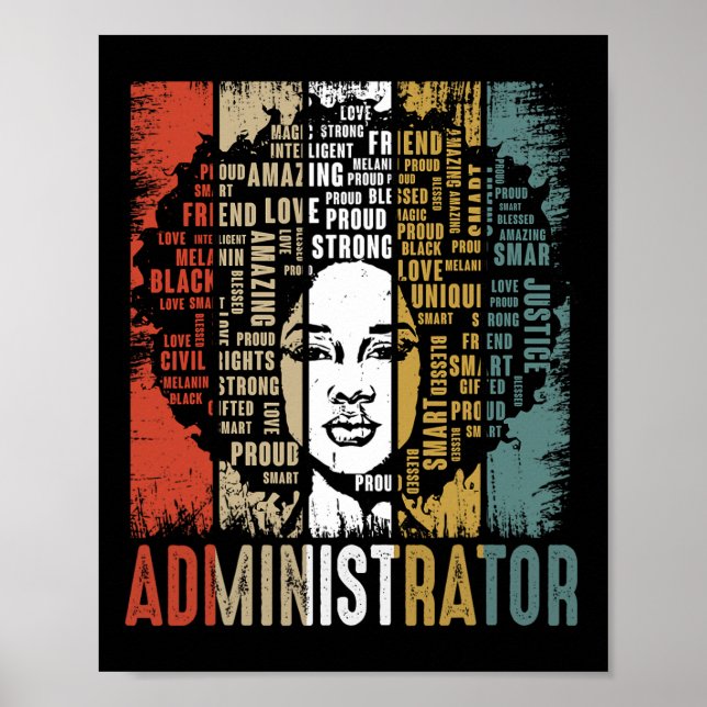 Administrator Afro African American Black History  Poster (Front)