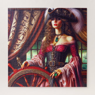 Admiral Anne Pirate Empress of the Tides Nautical Jigsaw Puzzle
